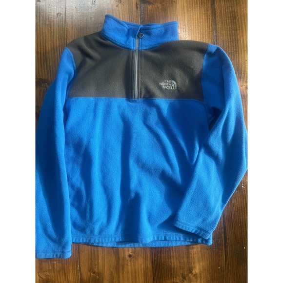 The North Face Other - The North Face Boys Blue Grey Quarter Zip Fleece Pullover Jacket Size L‎ 14/16